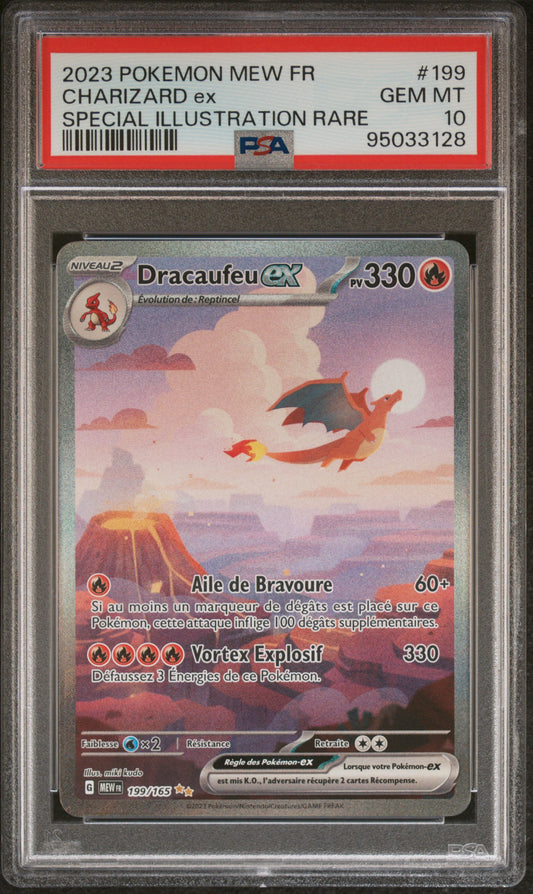 Carte Pokémon Dracaufeu 199/165 - 151 - PSA10 - FR